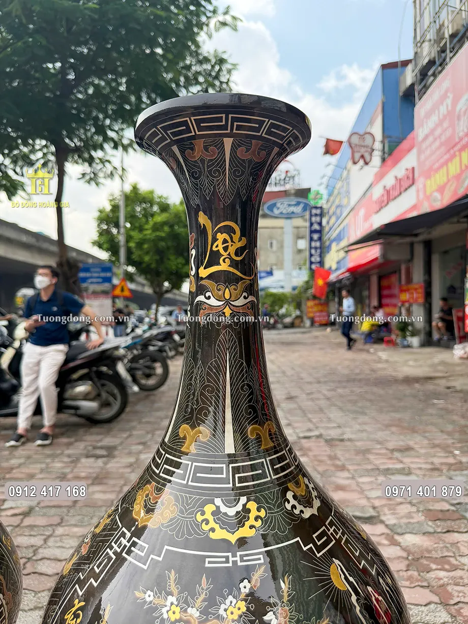 Chữ Lộc thư pháp khảm vàng 24K sang trọng